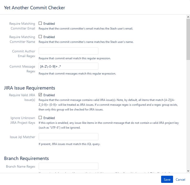 Yet Another Commit Checker 插件的其他设置选项